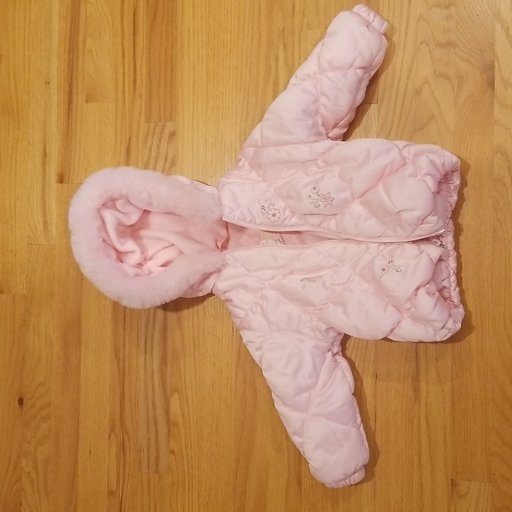 12 month baby girl quilted pink jacket coat